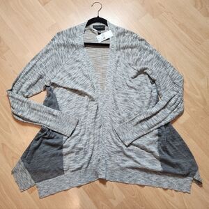 NWT Lane Bryant Grey Lightweight Knit Open Front Cardigan Size 18/20 2X